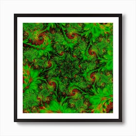 Fractal Art Artwork Fractal Digital Green Art Print