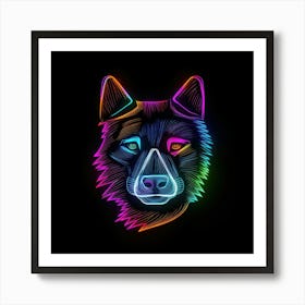 Neon Wolf 5 Art Print