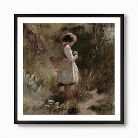 Little Girl In The Woods Art Print