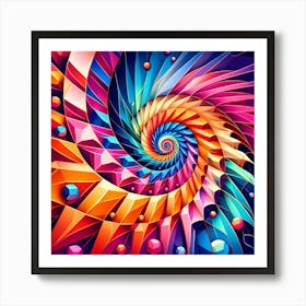 Abstract Colorful Spiral Design Affiche