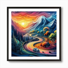 Road To The Sunset Art Print