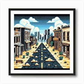 8-bit ghost town 1 Art Print