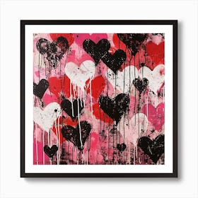 Abstract Heart Painting Valentine'S Day 1 Art Print