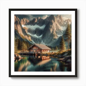 Cabin In The Mountains 16 Art Print