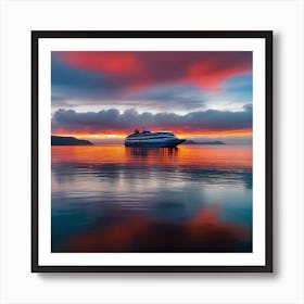 Sunset Cruise Ship 39 Art Print