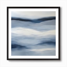 Abstract 'Blue Waves' Art Print