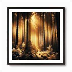 Bokeh Forest Art Print