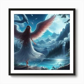 Angel And Dragon Art Print