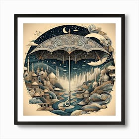 Umbrella In The Sky 3 Art Print