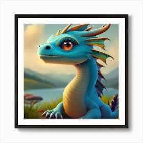 Blue Dragon Art Print