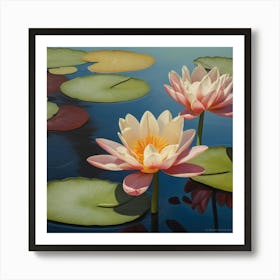 Give your home a touch of luxury and elegance with the Floating Water Lily painting. Purchase now and enjoy the serene beauty of nature Art Print