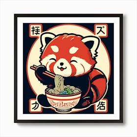 Red Panda Eating Noodles 1 Poster