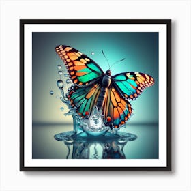 3dhdsupermegarealistamrsplashofonlytwobutterflie Art Print