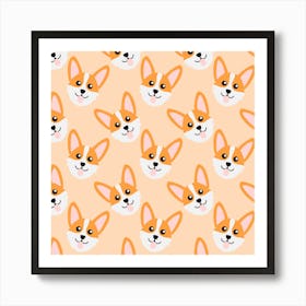 Corgi Pattern Art Print