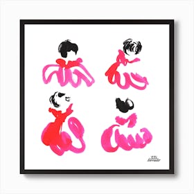 Pink Dress Square Art Print