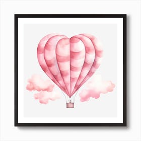 Pink Hot Air Balloon 2 Art Print