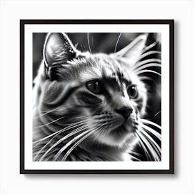 Black And White Cat 12 Art Print