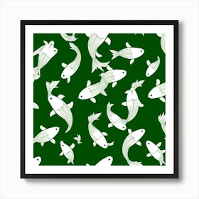 Koi Fish Pattern 6 Art Print