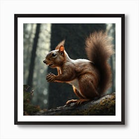 Squirrel In The Woods 15 Art Print