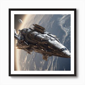 Spaceship In Space 39 Art Print