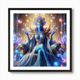 Blue Goddess Art Print