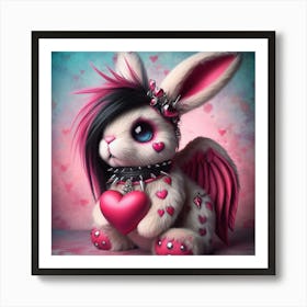Valentine Angel Bunny Art Print