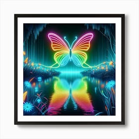 Neon Butterfly 2 Art Print