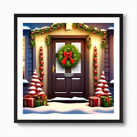 Christmas Door 41 Art Print