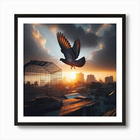 Pigeon Returning Home Art Print