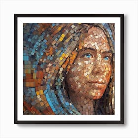 Mosaic Portrait Of A Woman Art Print