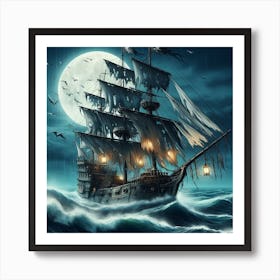 A ghost pirate ship 3 Art Print