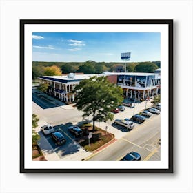 Outlet Georgia Community Mall Large Asphalt Car Drone Driving Southern City Infrastructur (4) Art Print