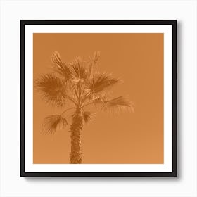 Orange Palm Tree Art Print