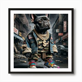 Hip Hop French Bulldog Art Print