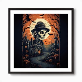 Halloween Skull Art Print