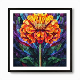 Flowers Stained Glass Sublimation 3 Art Print