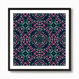 Abstract geometrical pattern with hand drawn decorative elements Art Print