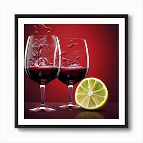 Two Glasses Of Red Wine 2 Art Print