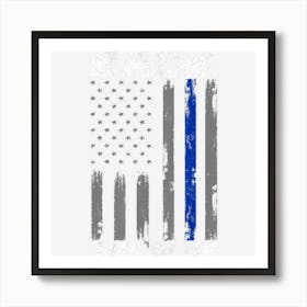 Limited Edition Back The Blue Thin Blue Line Police American Art Print