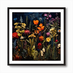 Flowers In The Dark 1 Art Print