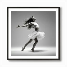 Ballet Dancer In Black And White Art Print