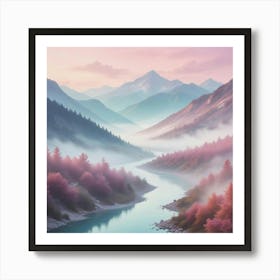 River In The Mountains Art Print