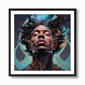 Man With Dreadlocks Art Print