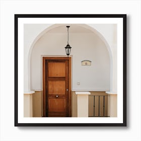 The Brown Door In Spain Travel Square Art Print