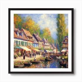 Village By The Canal Art Print