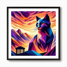 Squee Low Poly Cat Art Print