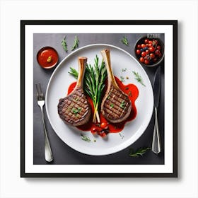 Steak On A Plate 4 Art Print