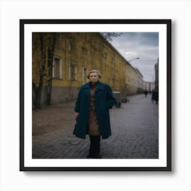 Woman In A Coat Art Print