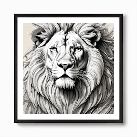 Lion Drawing 1 Art Print