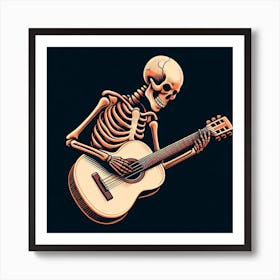 Skeleton Playing Guitar 6 Art Print